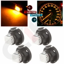 4x Amber T5 T4.7 Neo Wedge 1-5050-SMD LED Bulbs Instrument Cluster Lights Lamp