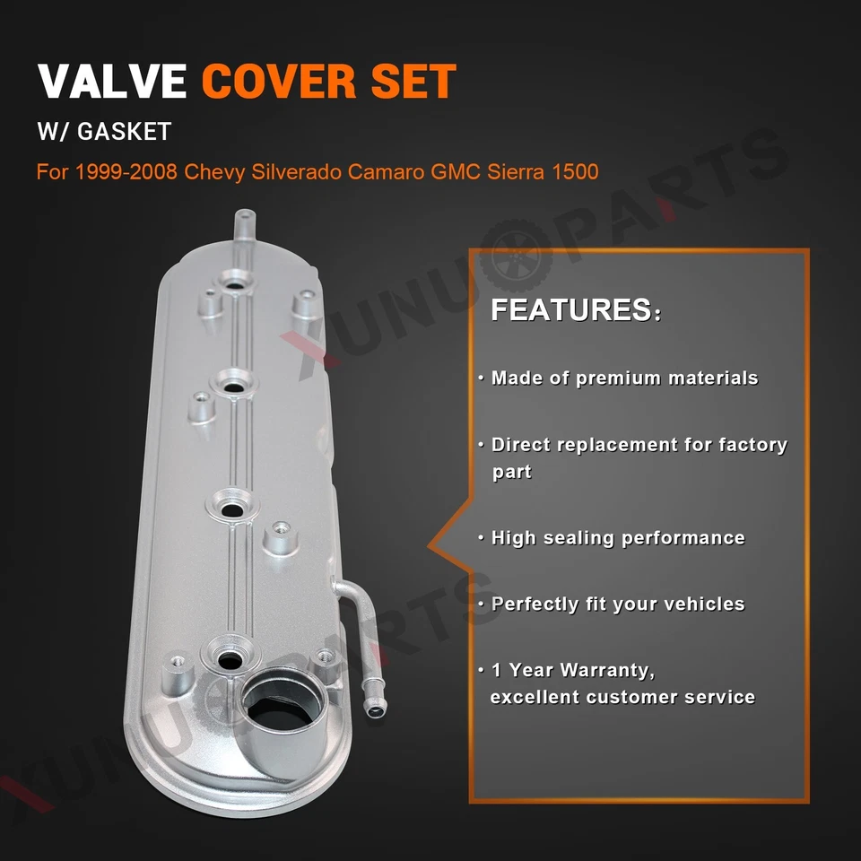 Juego de cubierta de válvula izquierda y derecha con junta para Chevy Silverado Sierra 1500 1999-2008 Foto 2 de 4