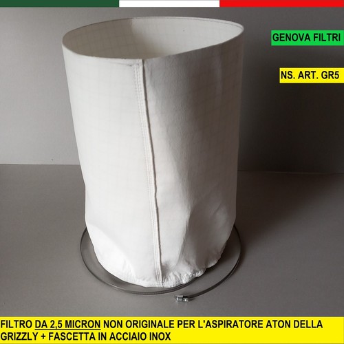 FILTRO ITALIANO NON ORIGINALE PER ASPIRATORE ATON DELLA GRIZZLY + FASCETTA INOX