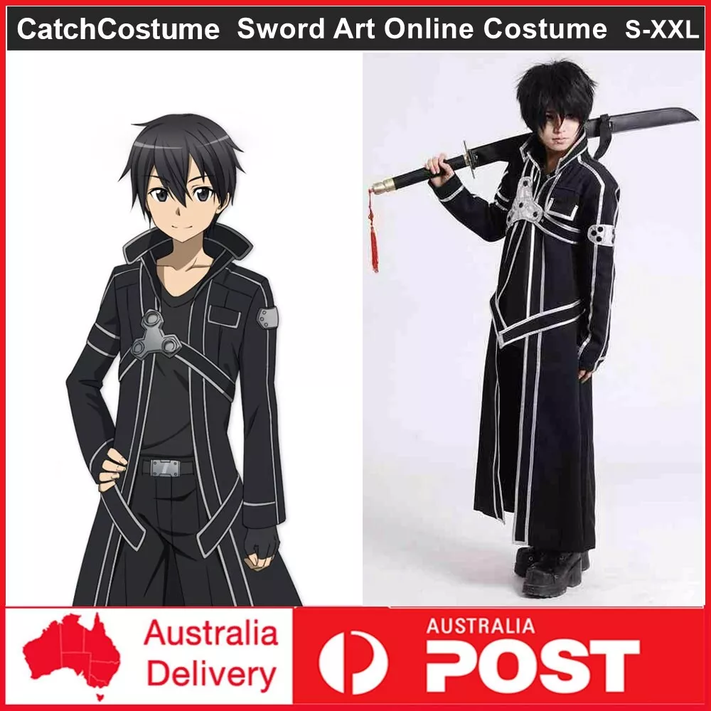 Anime Sword Art Online SAO Kazuto Kirigaya Kirito Cosplay Costume Party  Dress Up