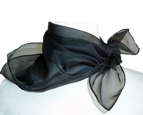 50s Scarf Black Pink Lady Grease Hen Night Neck Chiffon Tie Fancy Dress