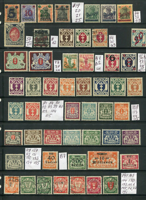 Danzig Stamps 1920s lot of 52 stamps, mix