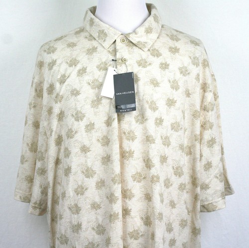 Van Heusen Polo Shirt Short Sleeve Big Tall Solid Floral Plaid - Picture 30 of 77