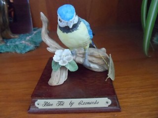 Blue Tit By Leonardo Figurine Ornament 3.5 in high on 3/4 in stand