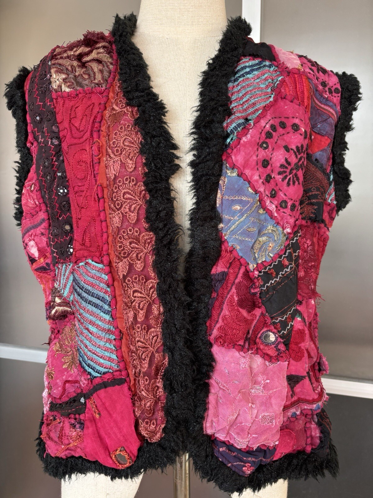 Indian Patchwork Embroidered Vest - image 8