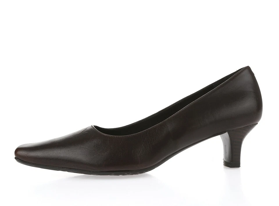 Ecco City Nevada Mujer Cuero Marrón Oscuro Sin Cordones Punta Punta Punta Zapatos de salón Talla 37 Foto 2 de 4