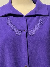 Vintage Vanity Fair Dressing Gown Fleece Bathrobe Purple Housecoat 60s 70s EUC