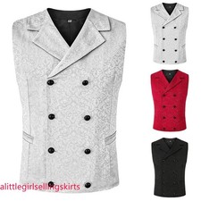 Double Breasted Men's Button Suit Waistcoat Gothic Steampunk Victorian