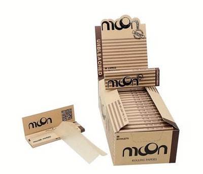 Moon Rolling Papers Box Of 50 Packs Short Size 70 mm Unbleached Pure Hemp RP