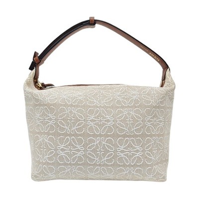LOEWE Cubi Beige Monogram Canvas Handbag