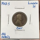 1912-S 1C Lincoln Wheat Cent AG Details Corrosion