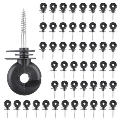 Ringisolator Weidezaun Isolatoren Holzpfähle Seil Elektrozaun schwarz 50 Stück