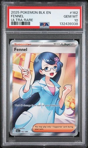 2025 POKEMON BLK EN-BLACK BOLT ULTRA RARE #162 FENNEL PSA 10