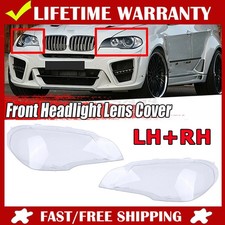 Pair Left+Right Headlight Headlamp Lens Lampshade Cover For BMW X5 E70 2008-2013