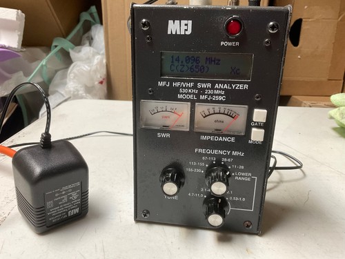 MFJ-259C HF /VHF SWR Analyzer w Power Supply, antenna analyzer, MFJ, Analyzer