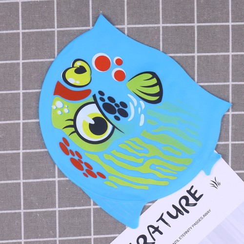 Kids Unisex Waterproof Silicone Cartoon Swimming Fish Swimming Hat for Boys