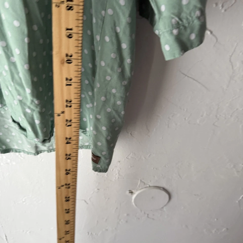 Camisa Matilda Jane XL Verde Lunares Encaje Borde Botón Túnica Top Casa Campesina Foto 4 de 4