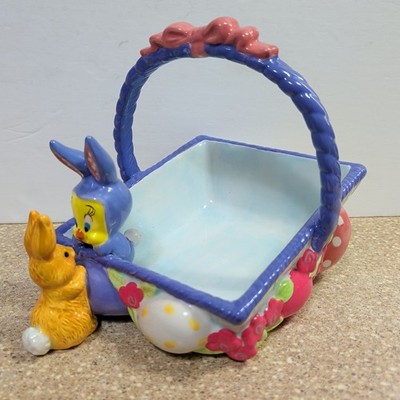 Warner Bros. Studio Store 1999 Tweety and Bunny Easter Basket Candy Dish