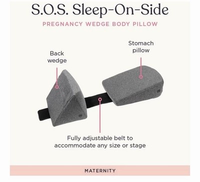 Belly Bandit  S.O.S. Pregnancy Pillow Maternity Pillow 3-Piece Set charcoal gray
