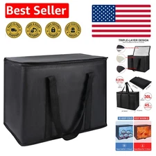 X-Large Insulated Reusable Grocery Bag - 30L Food Tote for Delivery & Events