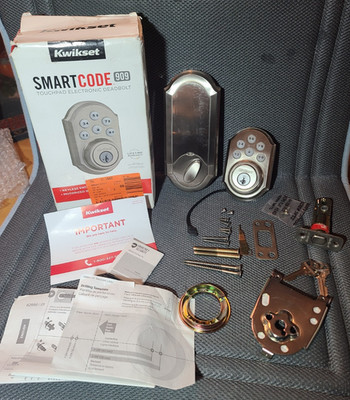 NEW Keyless Kwikset SMARTCODE 909 Touchpad Electronic Deadbolt - Satin Nickel