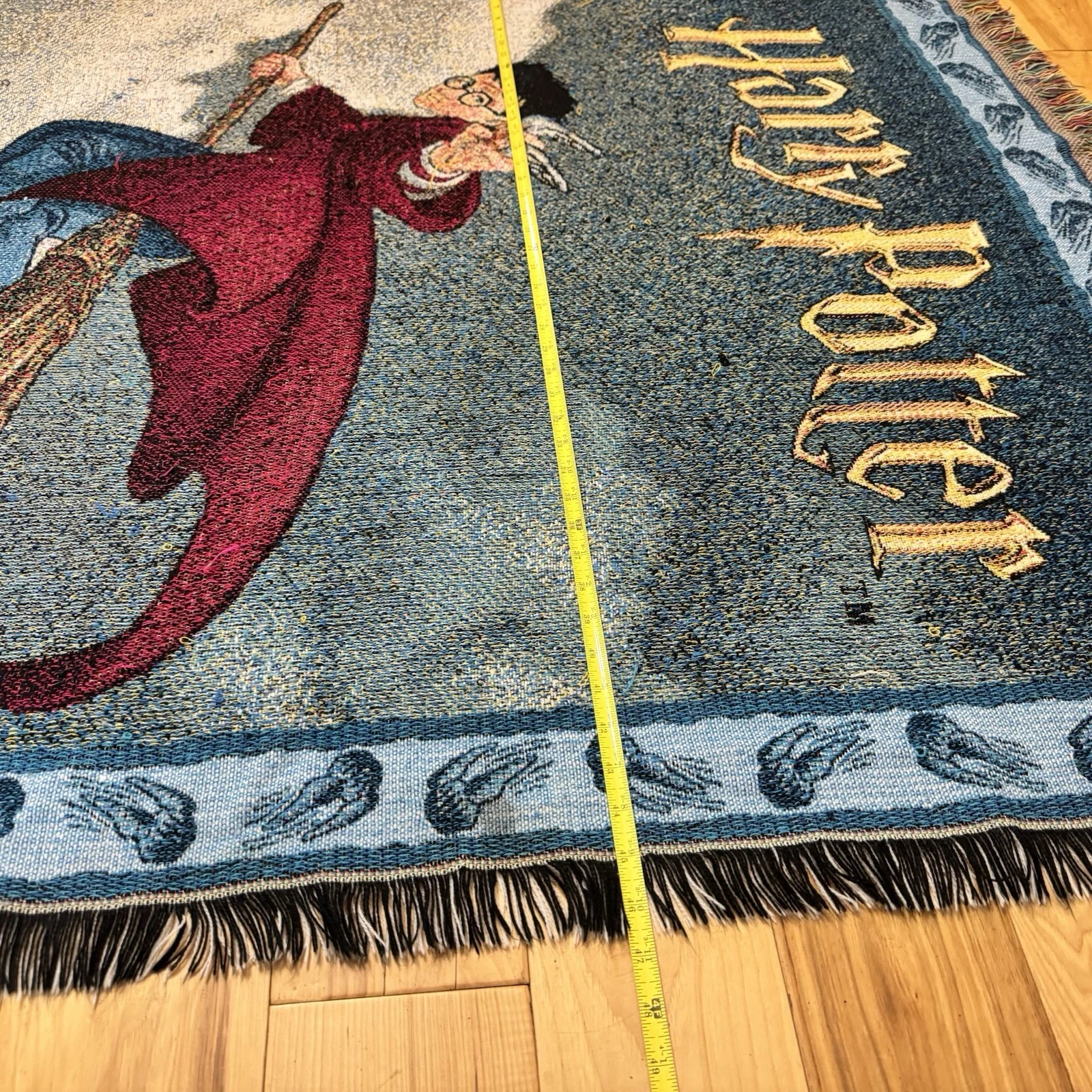Harry Potter Woven Tapestry Throw Blanket 45x55 Wizard Broomstick Quidditch
