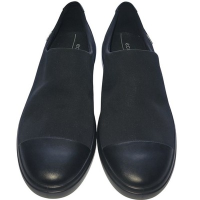 ECCO Soft 7 Wedge Goretex Sz 9 EU 40 Black Slip On Shoes Danish Design K501