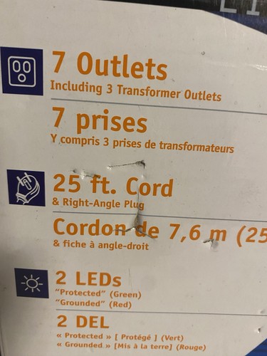 TRIPP LITE Surge Protection Surge Protector 7 Outlets 25' Cord 2 LEDs Brand New - 第 4/17 張圖片