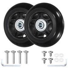 Luggage Suitcase Replacement Wheels 2pcs - Scooter Wheels - Black - 2.95IN