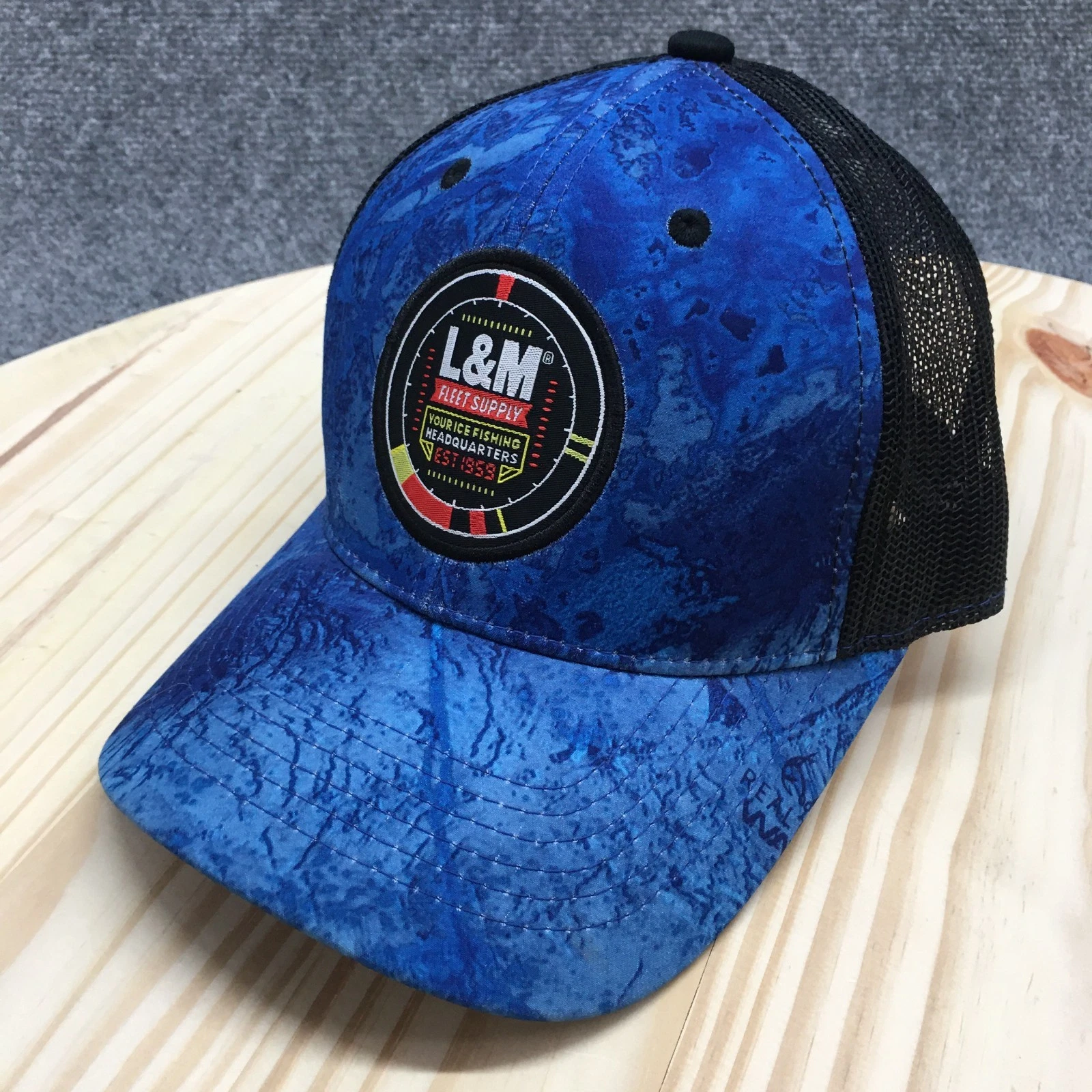 L&M Fleet Supply Outdoor Cap Trucker Hat Unisex Blue OSFA Embroidered Logo