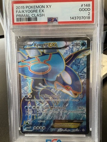 2015 POKEMON XY PRIMAL CLASH #148 FULL ART/KYOGRE EX PSA 2