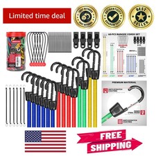 Versatile 60-Piece Bungee Cord Set - Secure Your Gear with Durable Elastic Ties