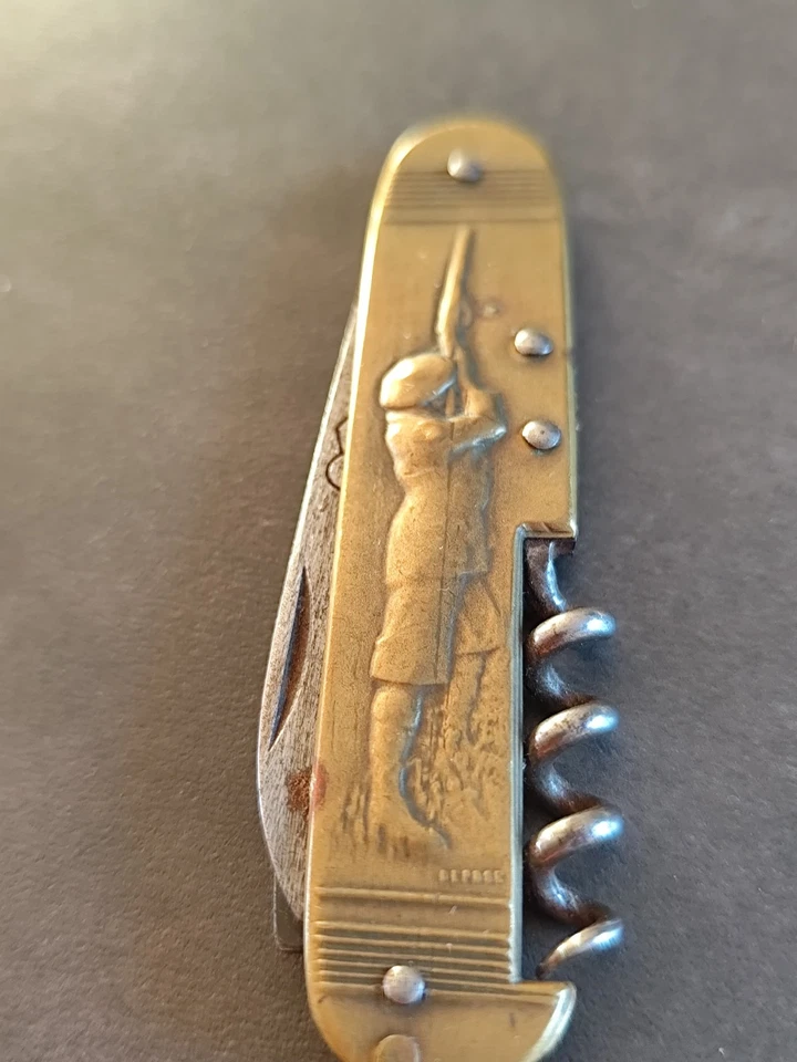 Couteau - Ancien - Coursolle - Chasse - Chasseur - Chien - Pliant - Photo 2/4