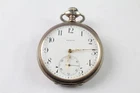 Zenith .800 Silver Open Face Pocket Watch Hand Wind WORKING