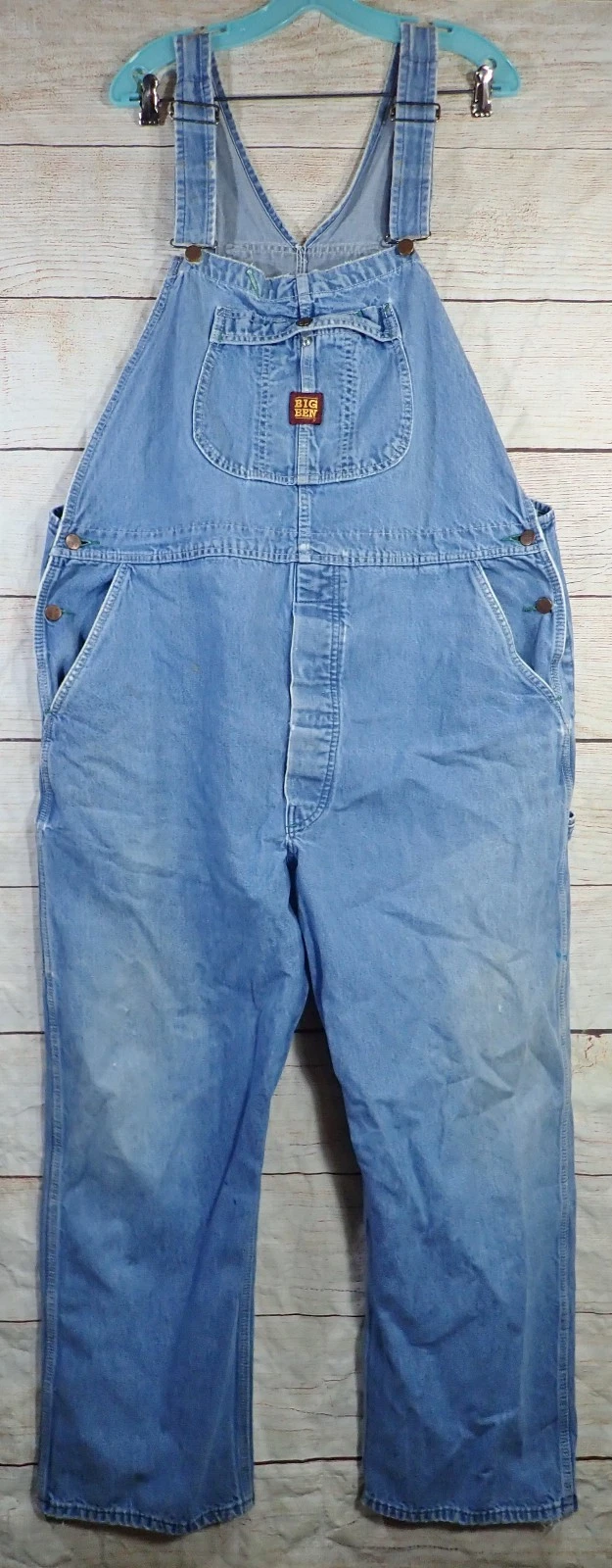 BIG BEN (Wrangler) Blue Denim Bibbed Overalls Actual Size 44x27 Work Farm
Opens in a new window or t