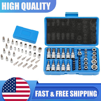 34Pcs Drive Male Female Torx Star Bit Socket E-socket Set Handheld Tool Case NEW