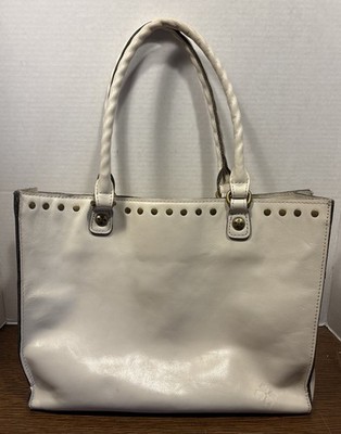 Patricia Nash Poppy Off White Leather Shoulder Tote Bag Large Handbag Purse