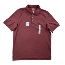 Croft Barrow Polo Shirt Mens M Burgundy Heathered Short Sleeve Pullover NWT