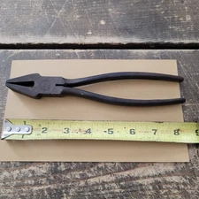 Vtg RED DEVIL Stained Glass Breaking Pliers Rare Early L.P. Smith Glazier Tool