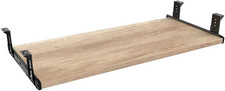 Adjustable Height Keyboard Drawer Tray - 30" Burlywood Wood Holder