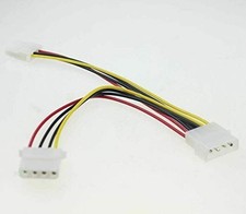 4-pin Molex Male to 2X Female Power Y-Splitter Cable IDE IP4 Extension Adapter