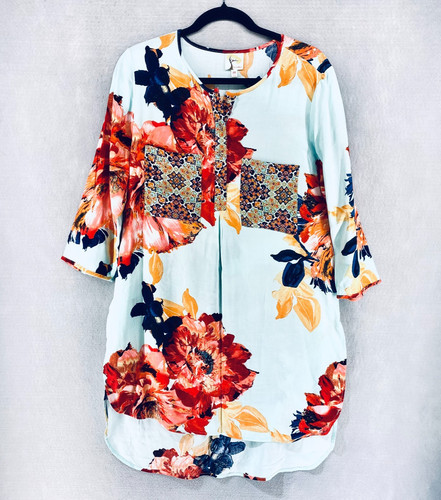 Anthropologie Fig Flower Dress Womens M Multicolor Floral Knee Length Boho