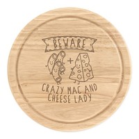Beware VerrüCkte Mac Und KäSe Damen Rund Hacken KäSebrett Lustig Essen Liebhaber