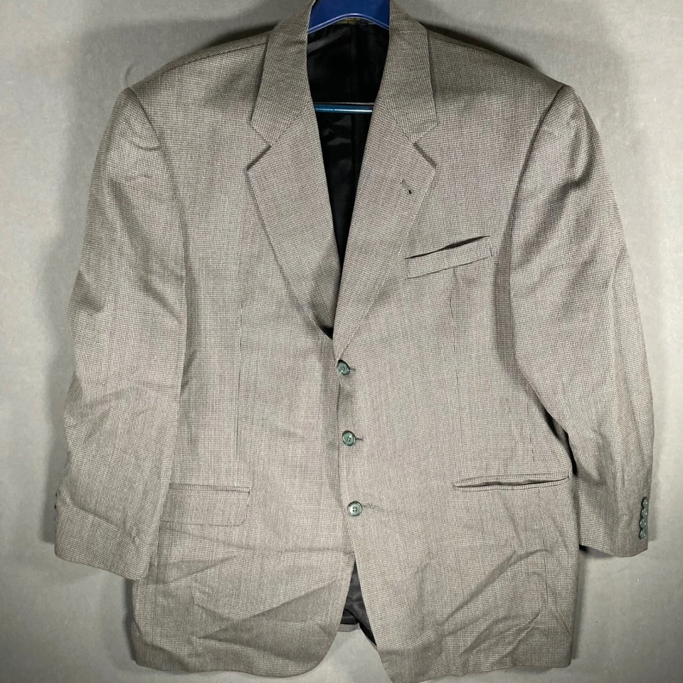 Traje de hombre Gianfranco Ruffini 46L largo gris mezcla de lana pata de gallo dos piezas Foto 2 de 4