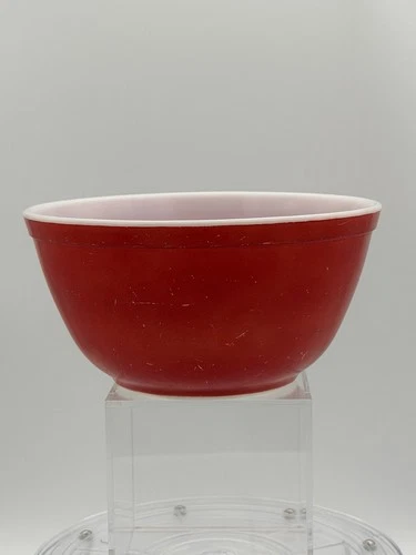 Vintage Pyrex 402 Primary Red Nesting Mixing Bowl - 1.5 Quart - Made in USA