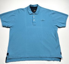 Mens Orvis Short Sleeve Heavyweight Polo Shirt Blue Embroidered Logo Size XXL