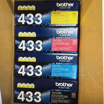 Brother TN433 High-Yield Toner Set Black, Cyan, Magenta, Yellow 4-Pack, New Box
