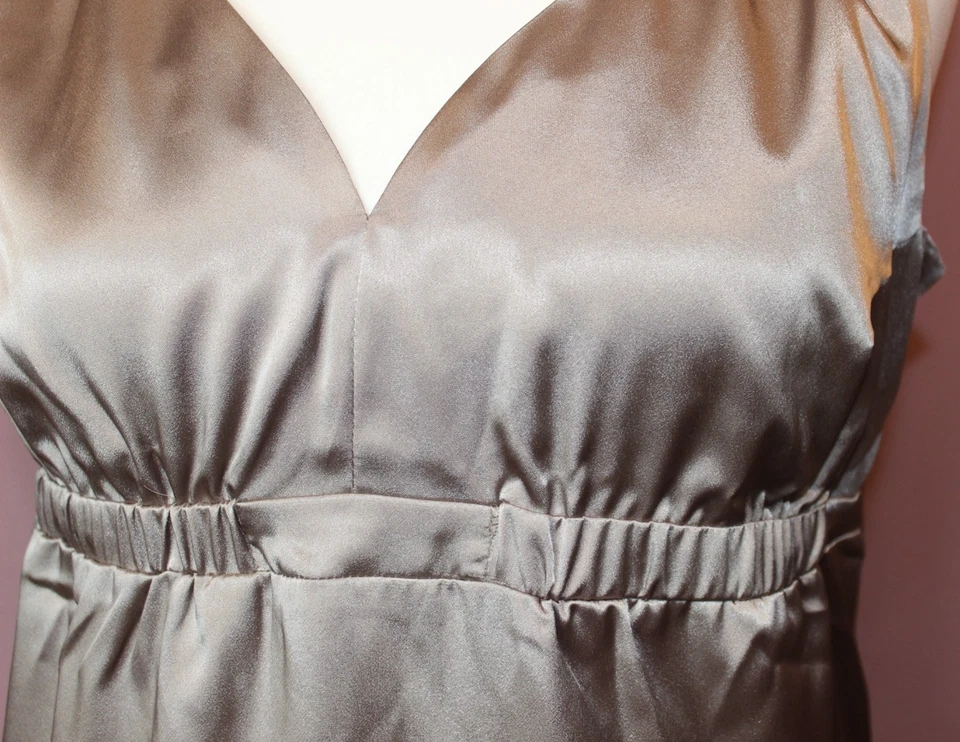 QUE SERA Abendmode Umstandsmode festliches Satin Top Gr. 36, 38, 44 Mocca NEU - Bild 3 von 4