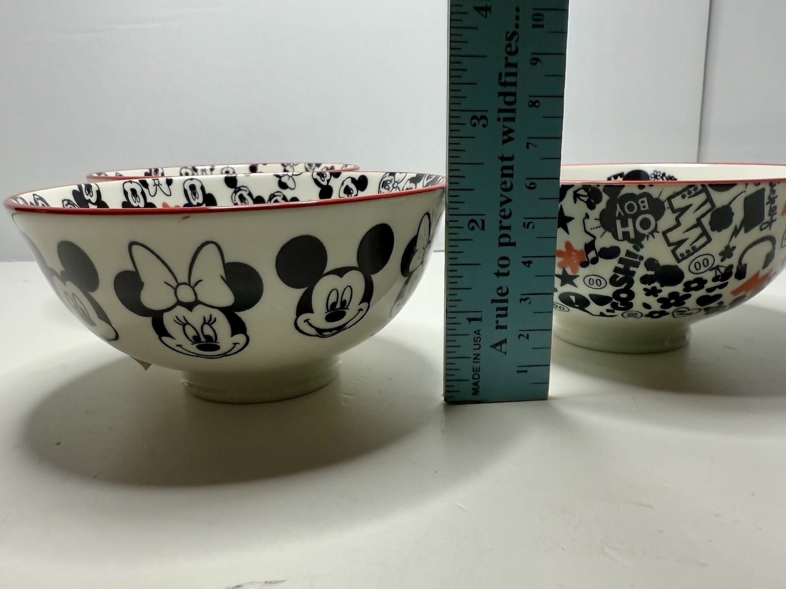 Disney Mickey & Minnie Mouse Cereal/Snack Tidbit Bowls Set Of 3 - New
