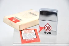 RARE Vintage SUN OIL COMPANY ZIPPO LIGHTER Box Never Used 80's ?